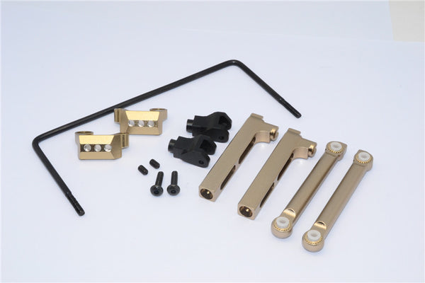 Axial Yeti Aluminum Rear Sway Bar Mount + Cage Mount + Wire - 9 Pcs Set Titanium