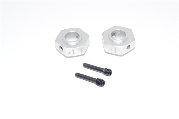 Axial Yeti XL Monster Buggy Aluminum Hex Adapter (+1mm Thickness) - 2 Pcs Set Silver