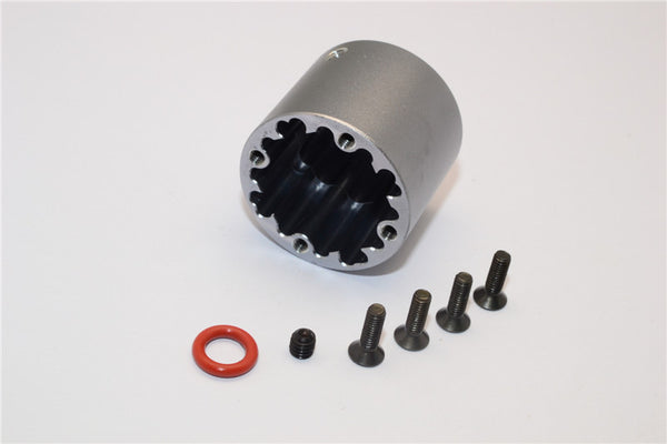 Axial Yeti XL Monster Buggy Aluminum Front Differential Case - 1Pc Set Gray Silver