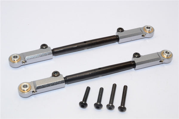 Axial Yeti XL Monster Buggy Spring Steel Steering Tie Rod With Aluminum Ball Ends - 1Pr Set Gray Silver