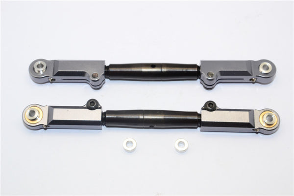 Axial Yeti XL Monster Buggy Spring Steel Front Upper Tie Rod With Aluminum Ends - 1Pr Set Gray Silver