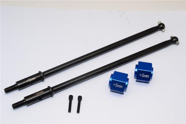 Axial Yeti XL Monster Buggy Steel #45 Rear Axle With 8mm Wheel Hex - 1 Set Blue