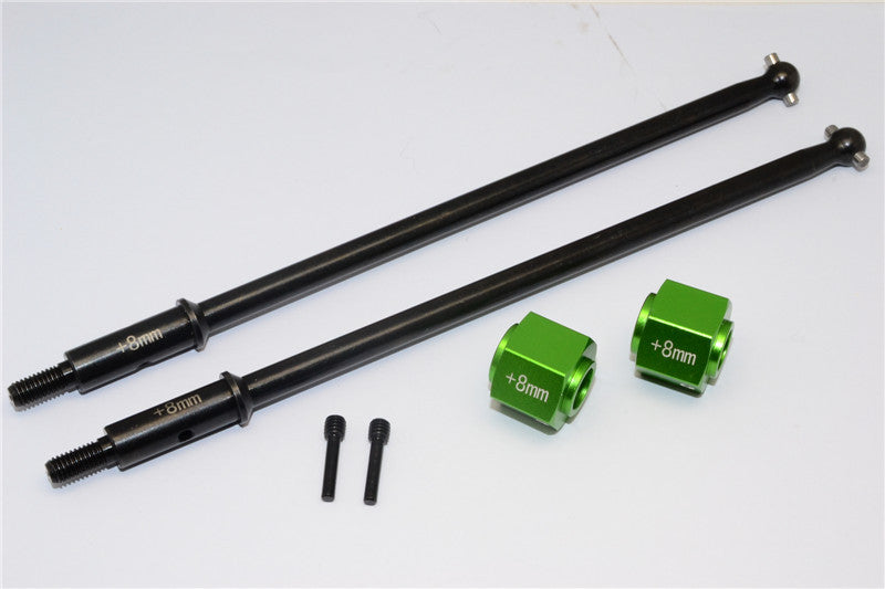 Axial Yeti XL Monster Buggy Steel #45 Rear Axle With 8mm Wheel Hex - 1 Set Green