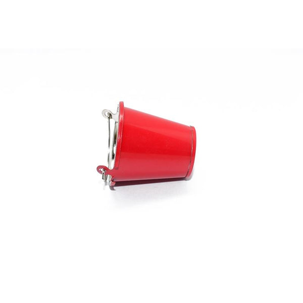 R/C Scale Accessories : Simulation Metal Water Bucket For 1:10 Crawlers - 1Pc Red