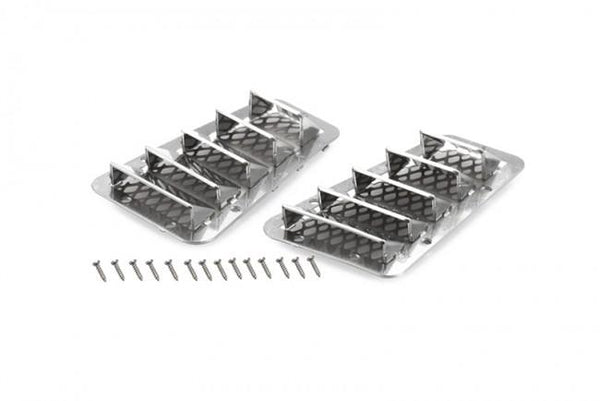 R/C Scale Accessories : Metal Fender Vent (Style B) For Traxxas TRX-4 Land Rover Defender D90 D110 - 1Pr Set Silver