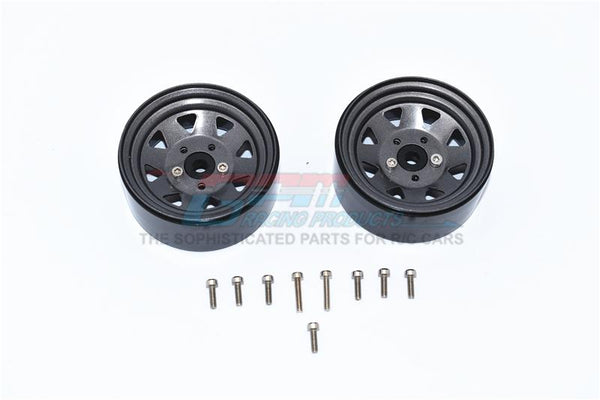 R/C Scale Accessories : Aluminum Wheel 1.9" For 1:10 Crawlers - 2Pc Set Gray Silver