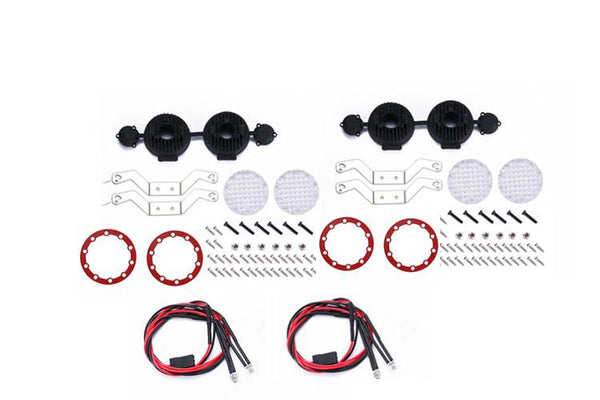 R/C Scale Accessories : RC Car Roof Spotlight For 1:10 Crawlers - 106Pc Set Red