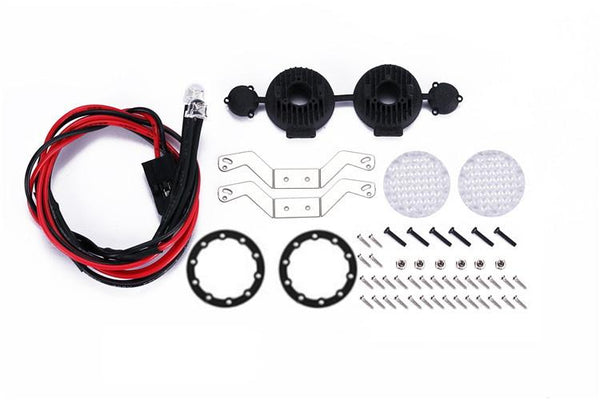 R/C Scale Accessories : RC Car Bumper Spotlight For 1:10 Crawlers - 53Pc Set Black