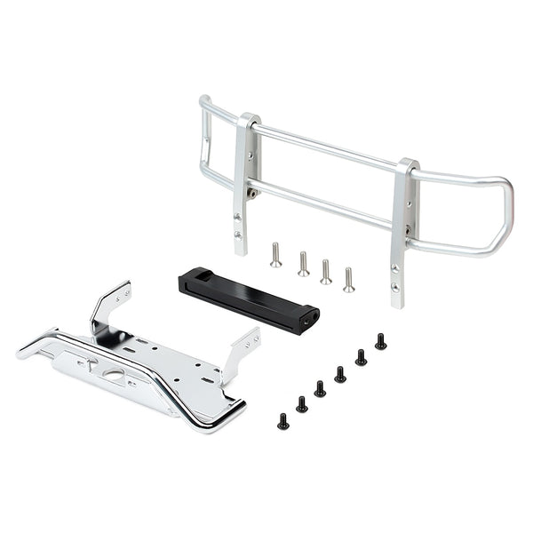 RC Car Metal Front Bumper for 1:10 RC Crawler Traxxas TRX4 G500 TRX6 G63 6X6 Upgrade Parts - Silver