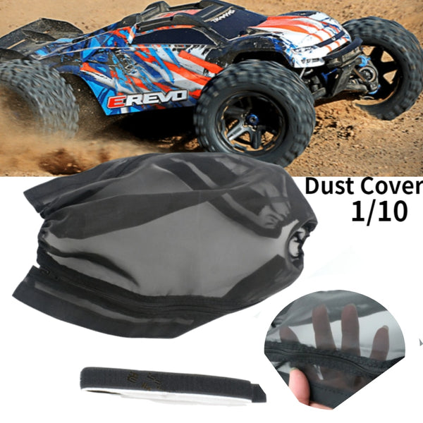 Zipper-type Chassis Dust Dirt Waterproof Net Cover for 1/10 Traxxas E-Revo 2.0 Summit RC Cars - 1 Set Black