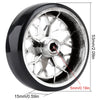 Plastic 53*15mm Wheel Rim Hub Tires Set for 1:10 RC Car Truck WPL D12 Upgrade Parts - 4Pc Silver