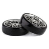 Plastic 53*15mm Wheel Rim Hub Tires Set for 1:10 RC Car Truck WPL D12 Upgrade Parts - 4Pc Silver