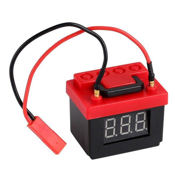 Low Voltage Alarm Lipo Battery Simulation Decoration for 1/10 RC Crawler Car Axial SCX10 III 90046 Traxxas TRX4 TRX6 - 1Pc Red+Black