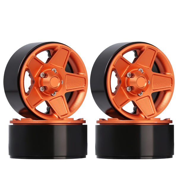 CNC Metal 1.9" Beadlock 5-Spokes Wheel Rim Hub for 1/10 RC Crawler Traxxas TRX4 Axial SCX10 90046 Defender D90 D110 - 4Pc Gold