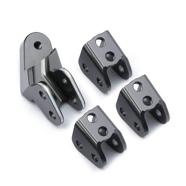 Aluminum Axle Mount Set Suspension Links Stand for 1/10 RC Crawler Car Redcat Gen8 Upgrade Parts - 4Pc Set Grey - JTeamhobbies