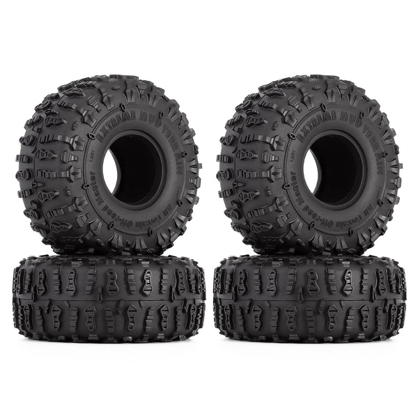 Super Large 122*48mm 1.9" Rubber Wheel Tires for 1:10 RC Rock Buggy Crawler Car Traxxas TRX4 Axial SCX10 90046 - 4Pc Set