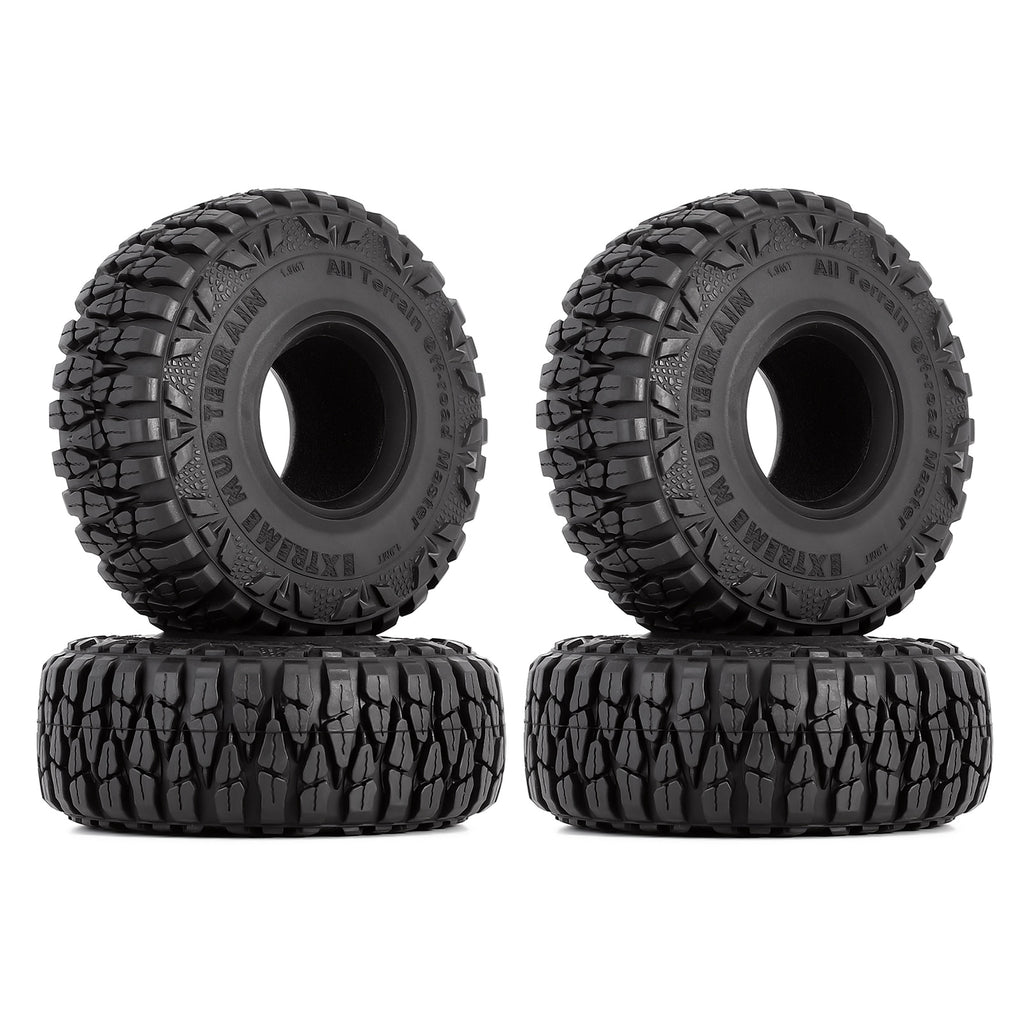 114*41mm 1.9" Mud Grappler Rubber Wheel Tires for 1:10 RC Crawler Car Traxxas TRX4 Axial SCX10 II 90046 Redcat Gen8 - 4Pc Set