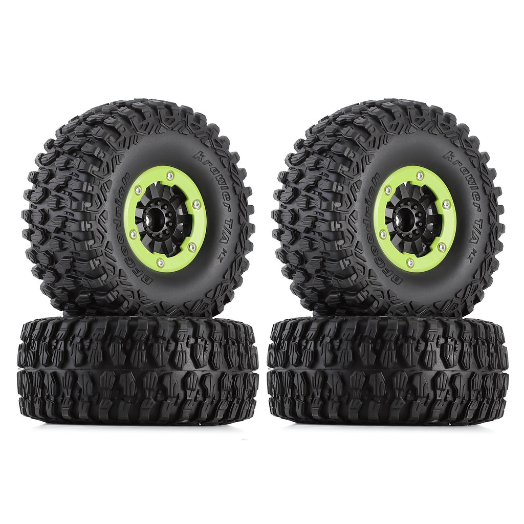 130*55mm 2.8" Beadlock All Terrain Wheel Tires for 1/7 RC Car TRAXXAS UDR Unlimited Desert Racer Upgrade Parts - 4Pc Green