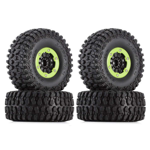 130*55mm 2.8" Beadlock All Terrain Wheel Tires for 1/7 RC Car TRAXXAS UDR Unlimited Desert Racer Upgrade Parts - 4Pc Green