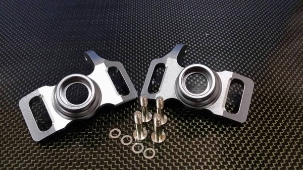 HPI Savage 21, X, XL, K4.6, Flux Aluminum Front/Rear Steering Block With Screws & Washers - 1Pr Set Gray Silver