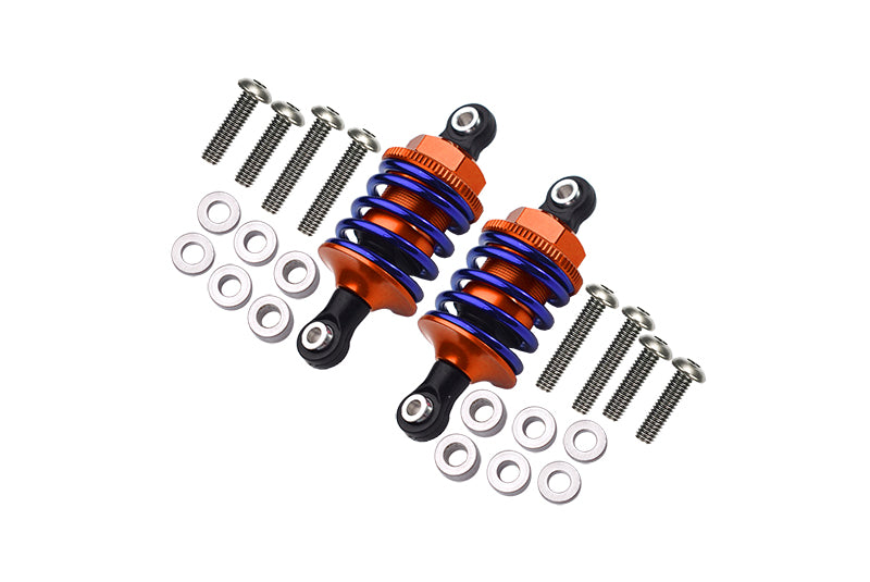 Aluminum Front Or Rear Spring Dampers (47mm) For 1:10 R/C Cars - 1Pr Set Orange