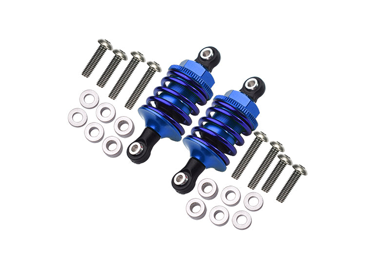 Aluminum Front Or Rear Spring Dampers (53mm) For 1:10 R/C Cars - 1Pr Set Blue