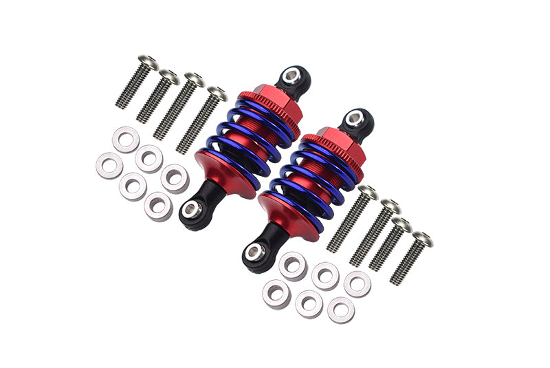 Aluminum Front Or Rear Spring Dampers (53mm) For 1:10 R/C Cars - 1Pr Set Red