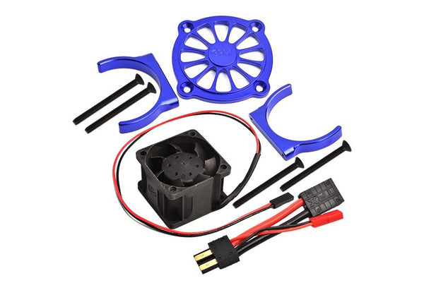 Traxxas E-Revo 2.0 VXL Brushless (86086-4) Aluminum Motor Heatsink With Cooling Fan - 1 Set Blue