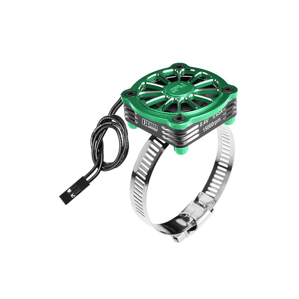Aluminum 7075-T6 Alloy+316 Stainless Steel 40X40mm RC Cooling Fan Ajustable For 28-42 Series Motor - Green
