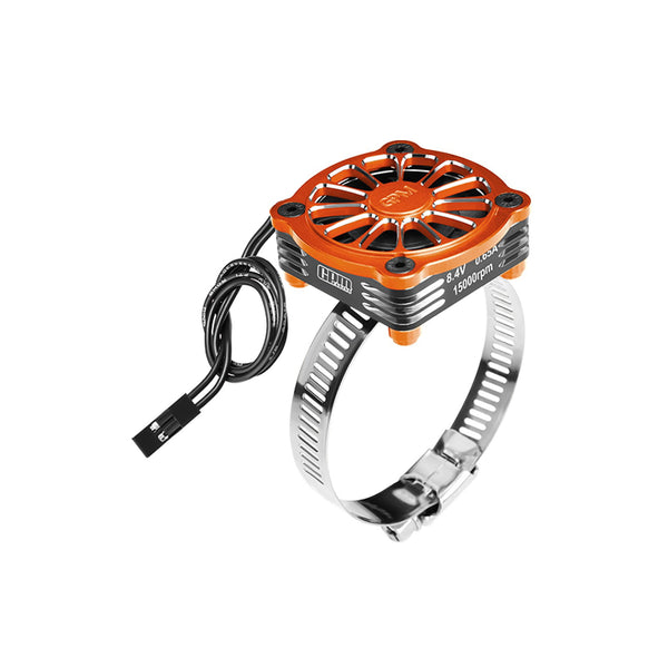 Aluminum 7075-T6 Alloy+316 Stainless Steel 40X40mm RC Cooling Fan Ajustable For 28-42 Series Motor - Orange