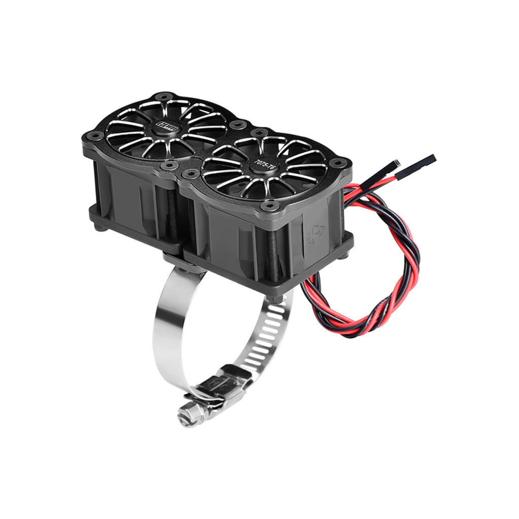 Aluminum 7075-T6 Alloy+316 Stainless Steel Dual 40X28mm Cooling Fan Ajustable For 40-56 Series Motor - Black