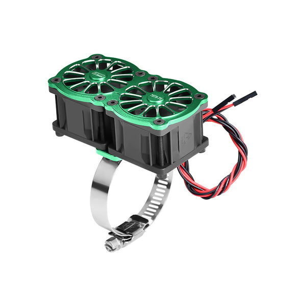 Aluminum 7075-T6 Alloy+316 Stainless Steel Dual 40X28mm Cooling Fan Ajustable For 40-56 Series Motor - Green