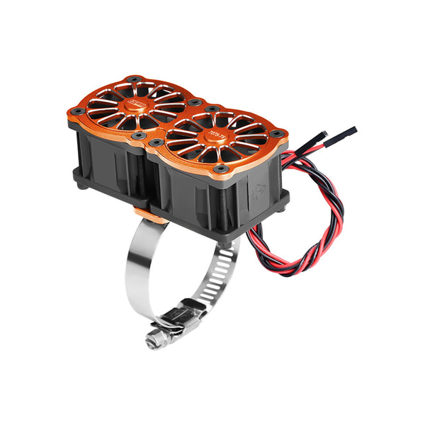 Aluminum 7075-T6 Alloy+316 Stainless Steel Dual 40X28mm Cooling Fan Ajustable For 40-56 Series Motor - Orange