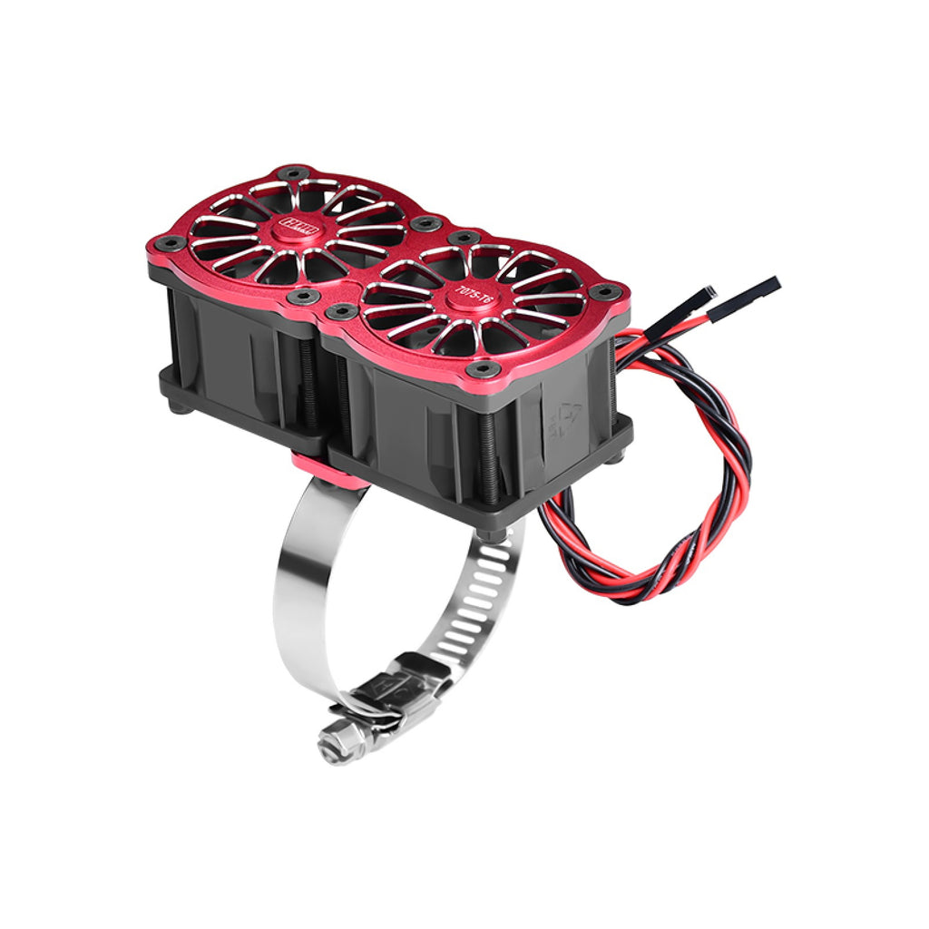 Aluminum 7075-T6 Alloy+316 Stainless Steel Dual 40X28mm Cooling Fan Ajustable For 40-56 Series Motor - Red