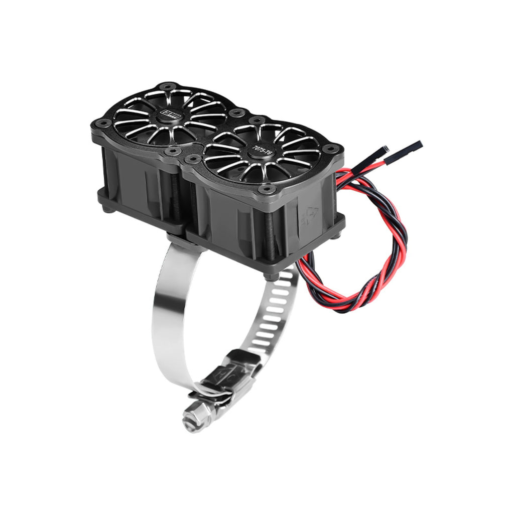 Aluminum 7075-T6 Alloy+316 Stainless Steel Dual 40X28mm Cooling Fan Ajustable For 56-70 Series Motor - Black