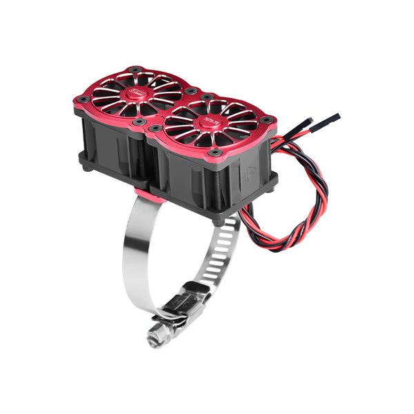 Aluminum 7075-T6 Alloy+316 Stainless Steel Dual 40X28mm Cooling Fan Ajustable For 56-70 Series Motor - Red