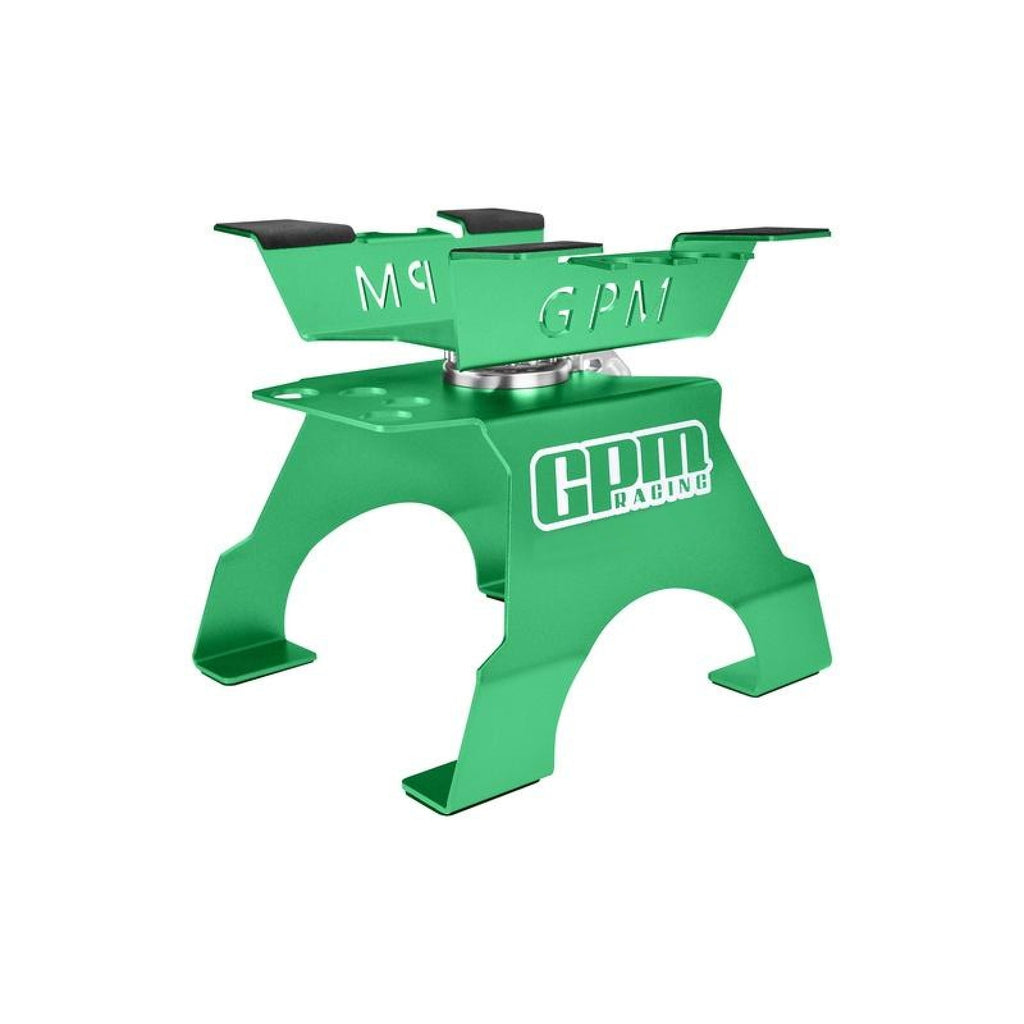GPM Large Aluminum RC Car / Truck Stand With Shock Holder - Green