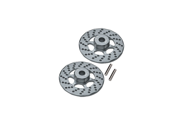 Aluminum +1mm Hex With Brake Disk For 1/10 Traxxas Ford GT 4-Tec 2.0 83056-4 / 4-Tec 3.0 93054-4 - 1Pr Set Gray Silver