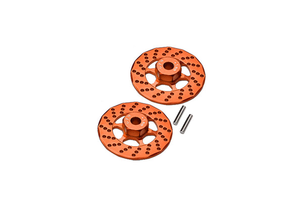 Aluminum +1mm Hex With Brake Disk For 1/10 Traxxas Ford GT 4-Tec 2.0 83056-4 / 4-Tec 3.0 93054-4 - 1Pr Set Orange