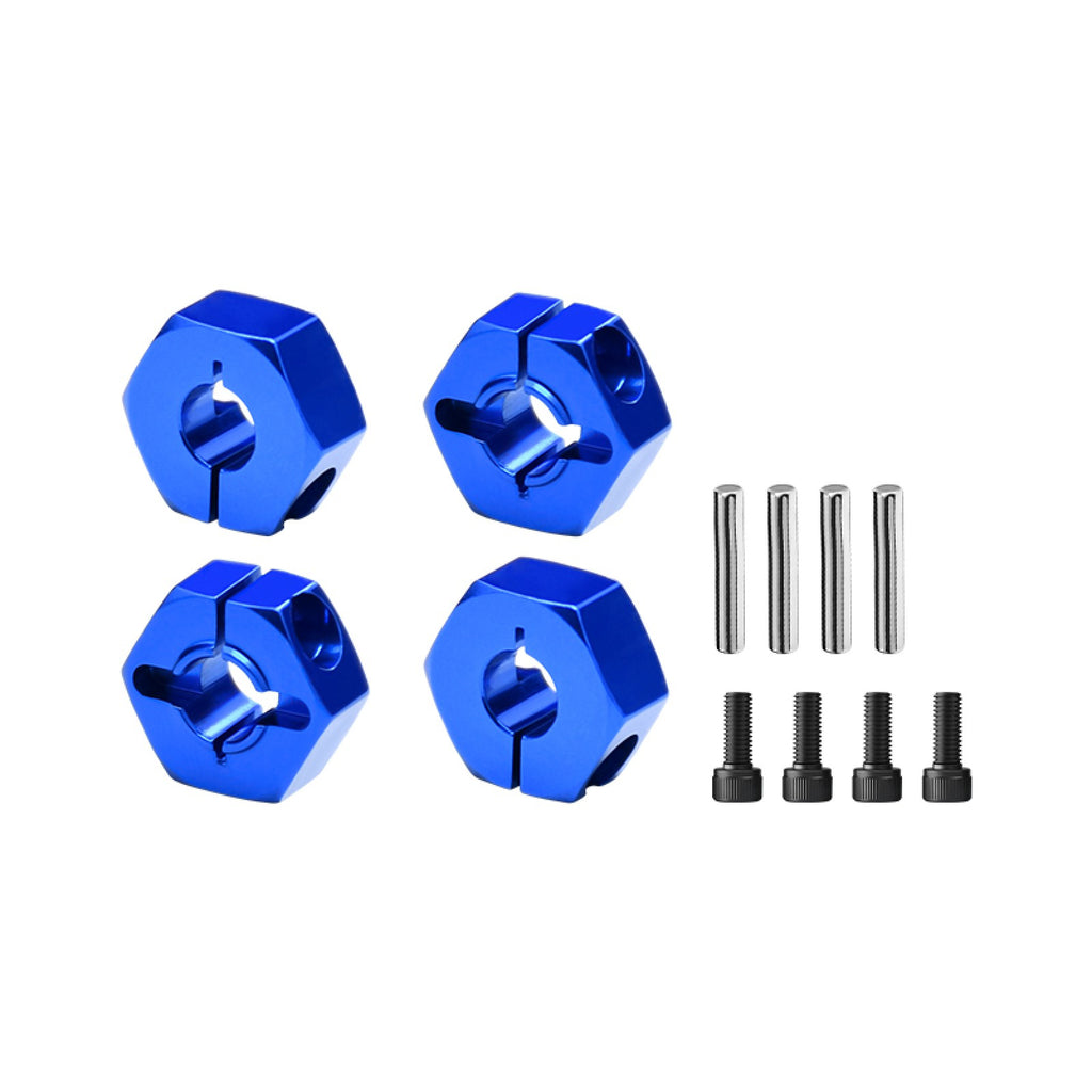 Aluminum 6061-T6 Alloy Front And Rear Clamp Type Wheel Hub 12mm For Vanquish 1/10 H10 Optic Yokohama RTR Sparco RTR Rock Crawler Upgrades - Blue