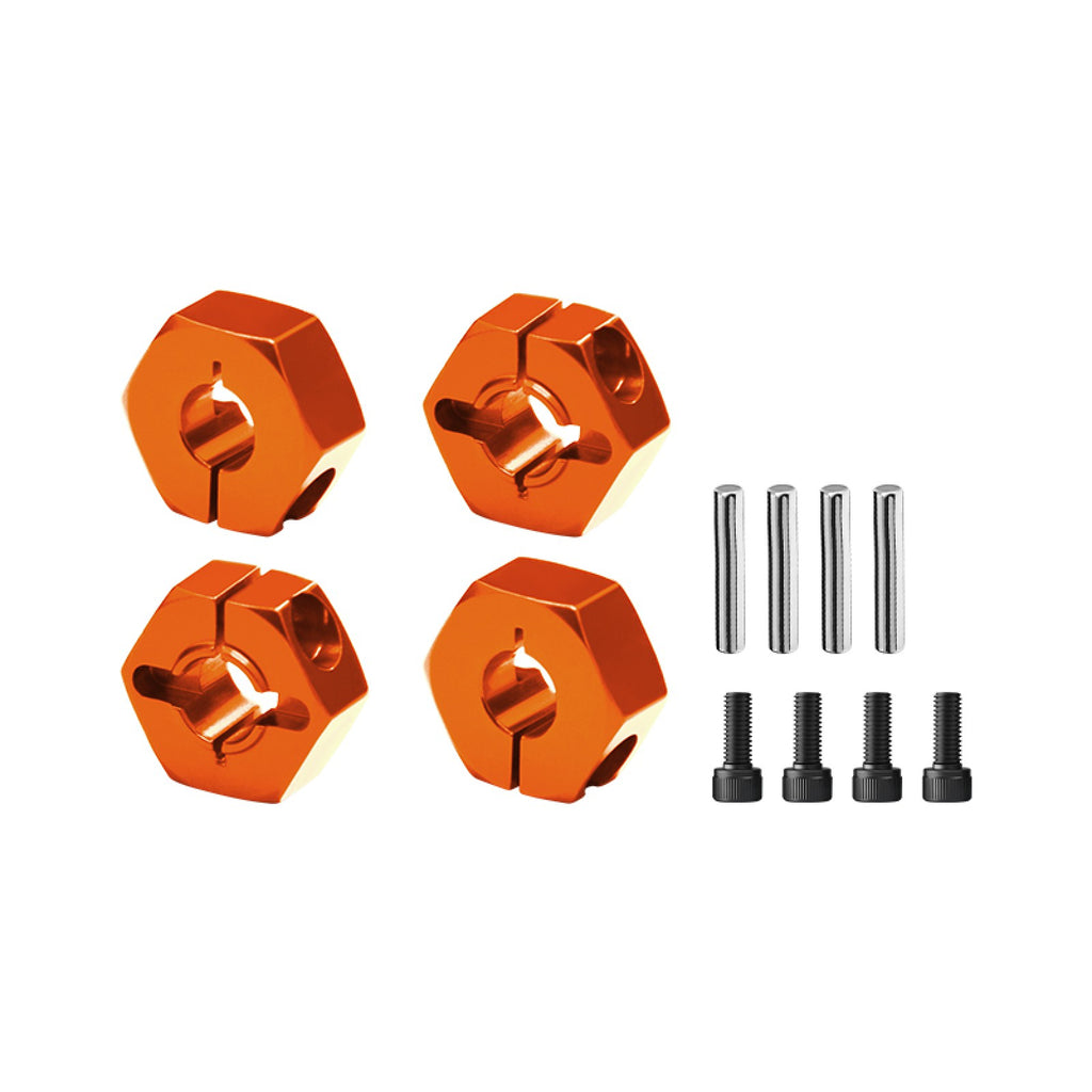 Aluminum 6061-T6 Alloy Front And Rear Clamp Type Wheel Hub 12mm For Vanquish 1/10 H10 Optic Yokohama RTR Sparco RTR Rock Crawler Upgrades - Orange
