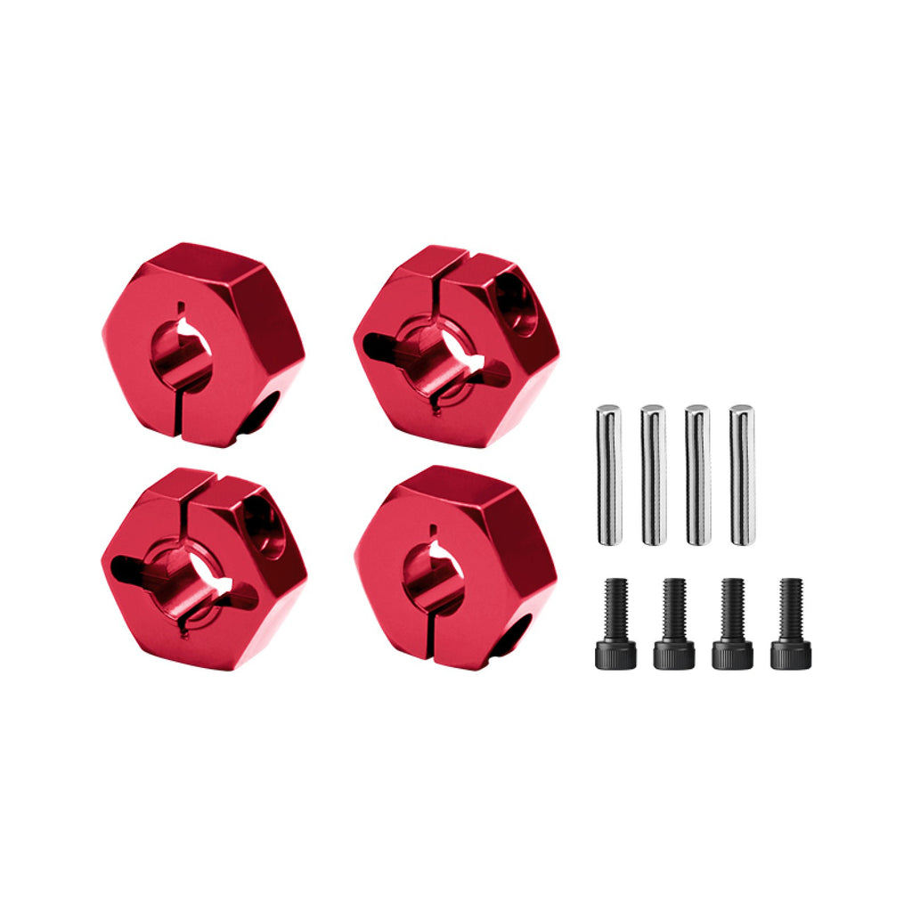 Aluminum 6061-T6 Alloy Front And Rear Clamp Type Wheel Hub 12mm For Vanquish 1/10 H10 Optic Yokohama RTR Sparco RTR Rock Crawler Upgrades - Red