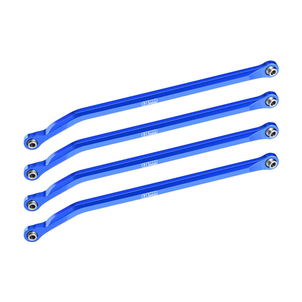 Aluminum 7075-T6 Alloy High-Clearance Lower Link Bar Set For Vanquish 1:10 H10 Optic Kit / Yokohama RTR / Sparco RTR Rock Crawler Upgrades - Blue