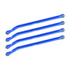 Aluminum 7075-T6 Alloy High-Clearance Lower Link Bar Set For Vanquish 1:10 H10 Optic Kit / Yokohama RTR / Sparco RTR Rock Crawler Upgrades - Blue