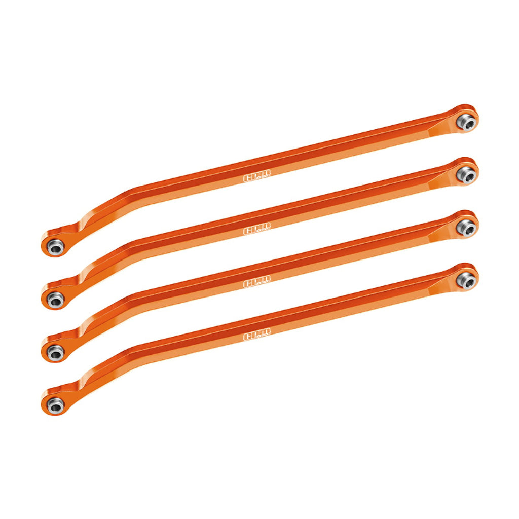 Aluminum 7075-T6 Alloy High-Clearance Lower Link Bar Set For Vanquish 1:10 H10 Optic Kit / Yokohama RTR / Sparco RTR Rock Crawler Upgrades - Orange