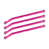 Aluminum 7075-T6 Alloy High-Clearance Lower Link Bar Set for Vanquish 1:10 H10 Optic Kit/Yokohama RTR/Sparco RTR Rock Crawler Upgrades - Pink