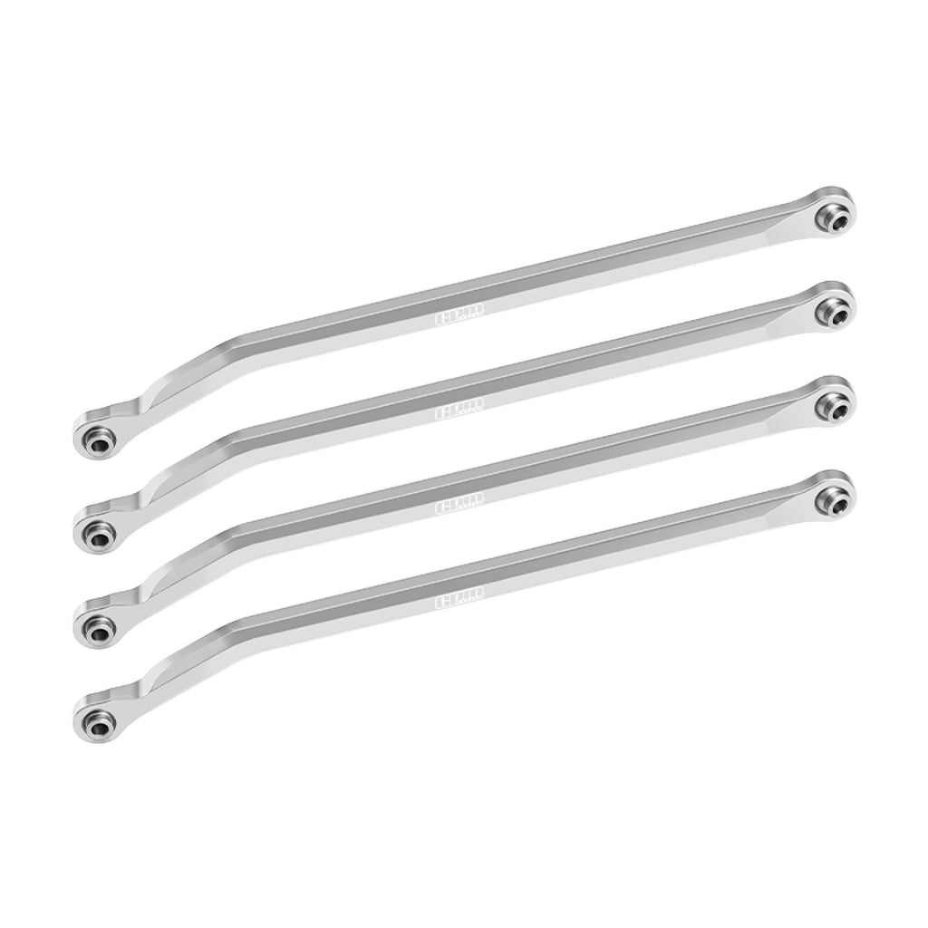 Aluminum 7075-T6 Alloy High-Clearance Lower Link Bar Set For Vanquish 1:10 H10 Optic Kit / Yokohama RTR / Sparco RTR Rock Crawler Upgrades - Silver