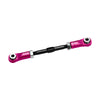 4140 Carbon Steel + Aluminum 7075-T6 Alloy Servo Steering Link for Vanquish 1:10 H10 Optic Kit/Yokohama RTR/Sparco RTR Rock Crawler Upgrades - Pink