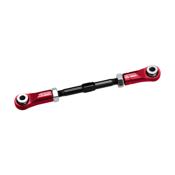 4140 CARBON STEEL + Aluminum 7075-T6 ALLOY SERVO STEERING LINK Vanquish 1:10 H10 Optic Kit / Yokohama RTR / Sparco RTR Rock Crawler Upgrades - Red