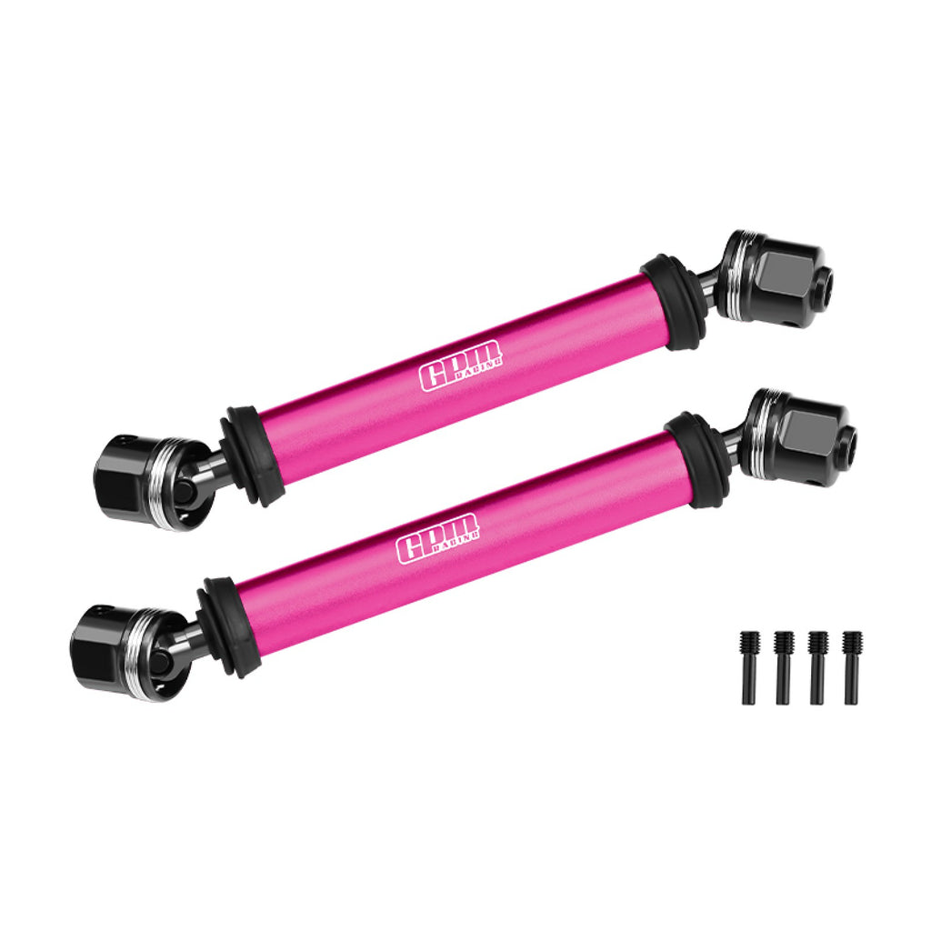 4140 Carbon Steel+Alloy 6061-T6 Center CVD Drive Shaft for Vanquish 1:10 H10 Optic Kit/Yokohama RTR/Sparco RTR Rock Crawler Upgrades - Pink